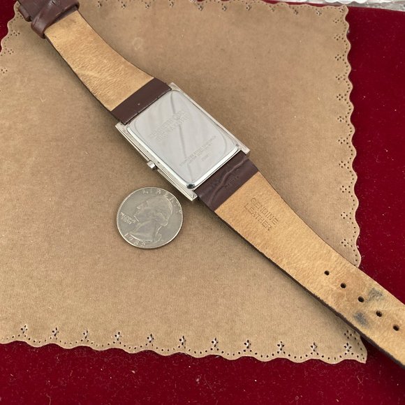 Kenneth Cole Signature Watch Silver Tone Brown Leather Band - Picture 9 of 9